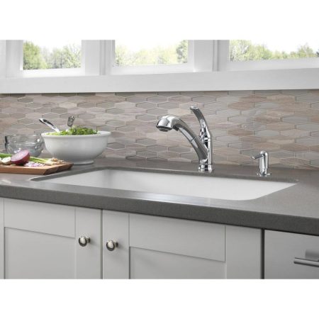 Delta Faucet Principals Single Handle Pull Out Kitchen Faucet, Chrome