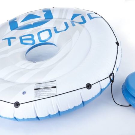 Outbound Inflatable Floating River/Lake Connectable Multiple-Person Party Island w/Cooler, White/Blue