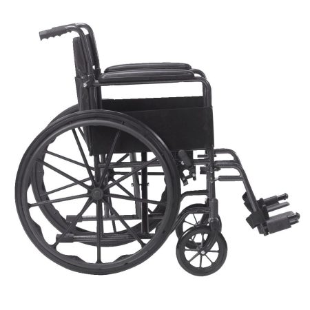 Drive Medical Silver Sport 1 Wheelchair with Swing Away Footrests & Folding Back, 18-in