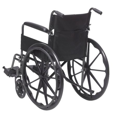 Drive Medical Silver Sport 1 Wheelchair with Swing Away Footrests & Folding Back, 18-in