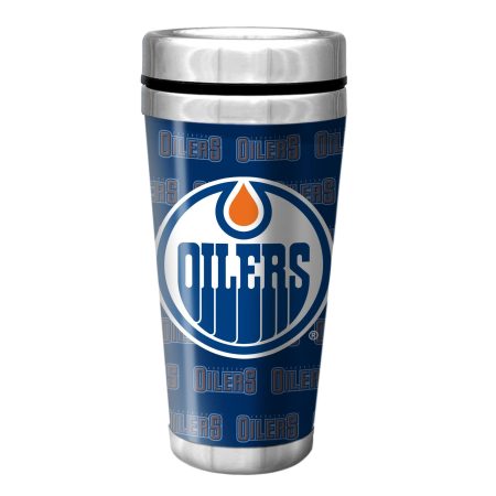 NHL Edmonton Oilers Full Wrap Wallpaper Travel Mug, 14-oz