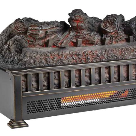 Electric Log Set/Electric Fireplace Logs, 23-in, 1500W, Includes Remote Control, Black