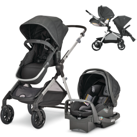 Evenflo Pivot Xpand Modular Compact Fold Travel System w/ Stroller & Car Seat