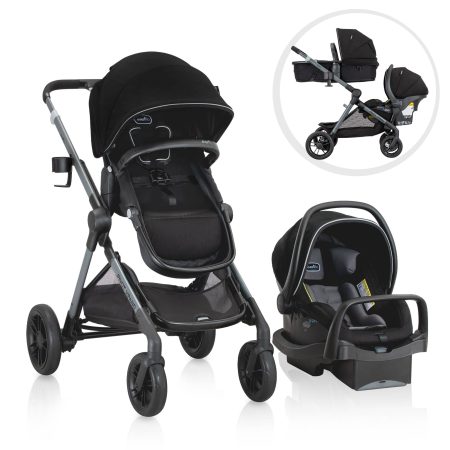 Evenflo Pivot Xpand Modular Compact Fold Travel System w/ Stroller & Car Seat