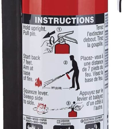 Garrison Dry Chemical Rechargeable Fire Extinguisher With Wall Mounting Bracket, 2-lb, Red