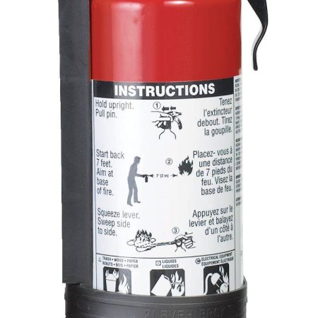 Garrison Dry Chemical Rechargeable Fire Extinguisher With Wall Mounting Bracket, 2-lb, Red