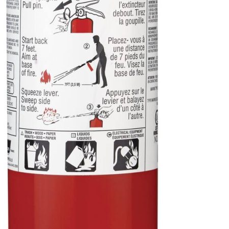 Garrison 1A10BC Heavy-Duty Rechargeable Fire Extinguisher With Wall Mounting Brackets, 2.5-lb, Red