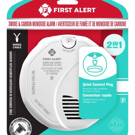 First Alert 120V Smoke and Carbon Monoxide (CO) Alarm With Battery Backup, Hardwired Photoelectric Alarm