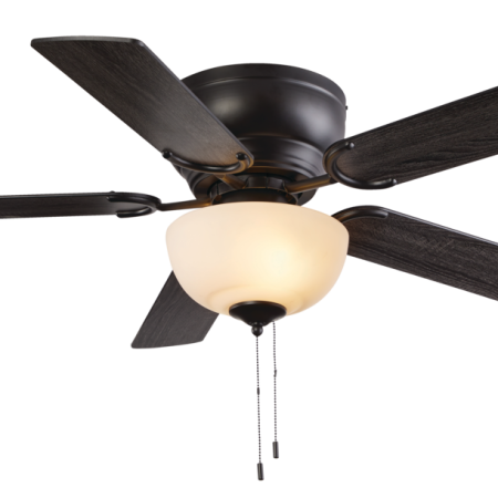 For Living 5-Reversible Blade 3-Speed Ceiling Fan with Lights, 44-in, Black