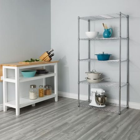 For Living 5-Tier Wire Shelving Storage Unit, Chrome