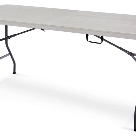 For Living 6-ft Portable Indoor/Outdoor Plastic & Metal Folding Table with Handle, White