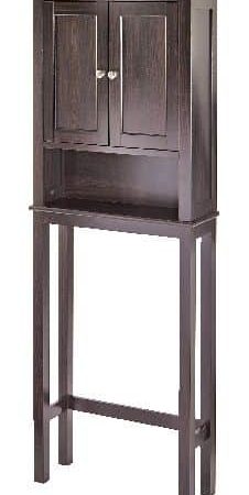 For Living Lakeville 2-Door Over-The-Toilet Spacesaver Bathroom Storage Cabinet, Espresso