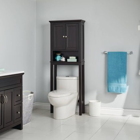 For Living Lakeville 2-Door Over-The-Toilet Spacesaver Bathroom Storage Cabinet, Espresso