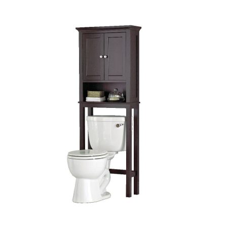 For Living Lakeville 2-Door Over-The-Toilet Spacesaver Bathroom Storage Cabinet, Espresso