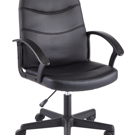 For Living Faux Leather Height Adjustable Executive Swivel Office/Desk Chair, Black