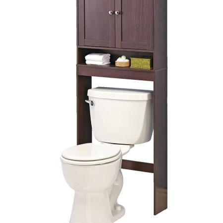 For Living Orleans 2-Door Over-The-Toilet Spacesaver Bathroom Storage Cabinet, Espresso