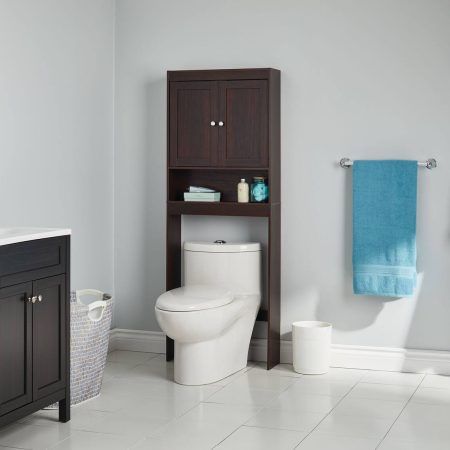 For Living Orleans 2-Door Over-The-Toilet Spacesaver Bathroom Storage Cabinet, Espresso