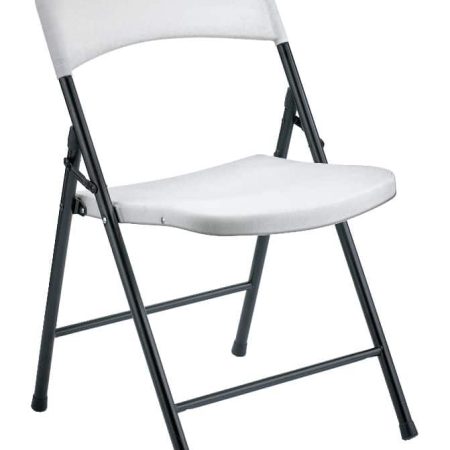 For Living Portable Indoor/Outdoor Contoured Plastic & Metal Folding Chair, White