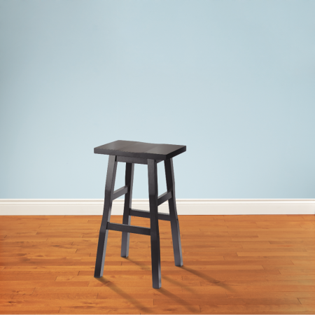 For Living Shinto Solid Wood 26" Counter Stool Armless Backless, Dark Espresso