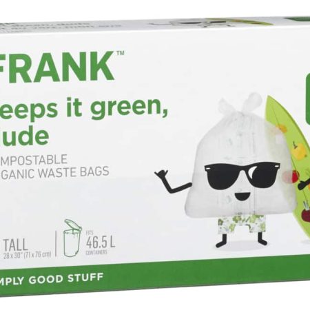 FRANK Tall Organic Compostable Food Waste Bags, 10-pk, 49-L