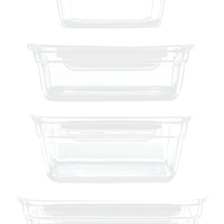 Glasslock Glass Food Storage Container Set Leakproof, 8-pc