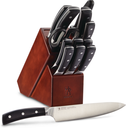 Henckels Balanced Forged Steel Knife Block Set, Ergonomic Grip, 14-pc