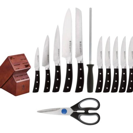 Henckels Balanced Forged Steel Knife Block Set, Ergonomic Grip, 14-pc