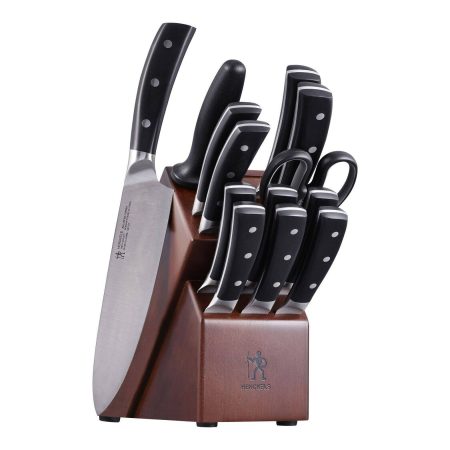 Henckels Balanced Forged Steel Knife Block Set, Ergonomic Grip, 14-pc