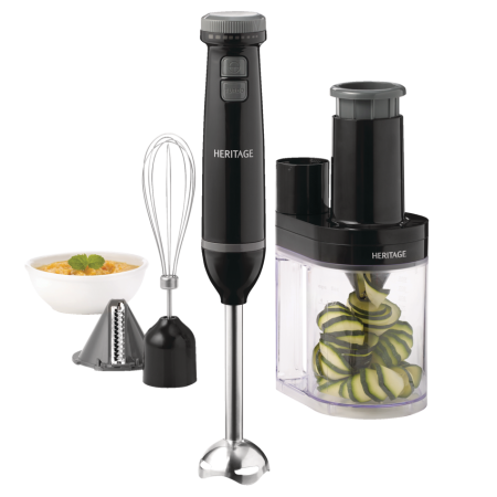 Heritage 3-in-1 Compact Food Processor & Hand Blender, Stainless Steel