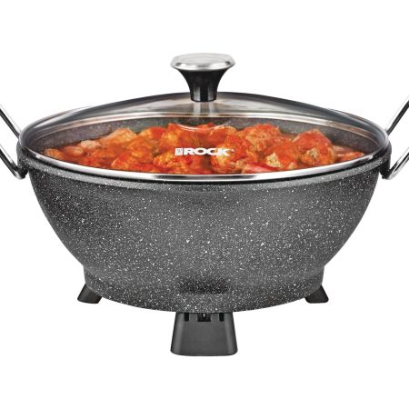 Heritage The Rock Non-Stick Electric Multi-Use Pot/Wok, Black, 4.8qt