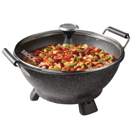 Heritage The Rock Non-Stick Electric Multi-Use Pot/Wok, Black, 4.8qt