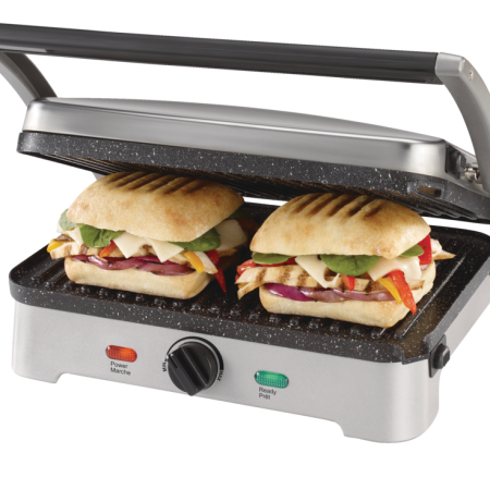 Heritage The Rock Non-Stick Panini Grill Press/Sandwich Maker, Stainless Steel