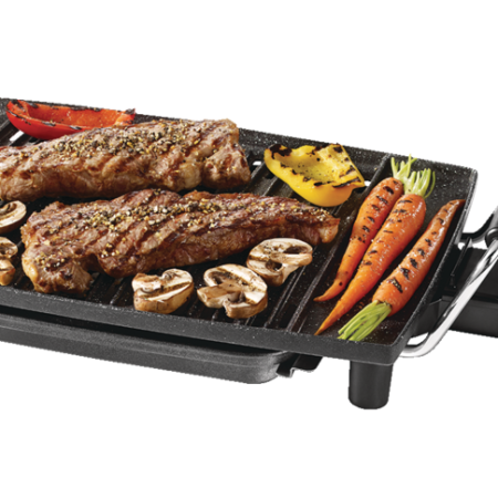 Heritage The Rock Indoor Non-Stick Electric Smokeless BBQ Grill, Black, 16x10-in