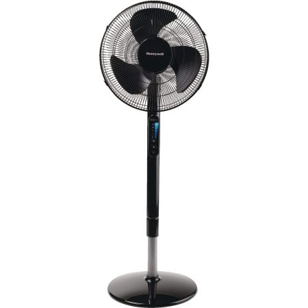 Honeywell Tilt-Head Pedestal/Stand Fan with Remote Control, 5-Speed, Black, 16-in