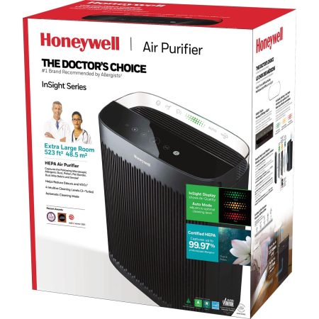 Honeywell HPA5350BC InSight True HEPA Air Purifier, Removes Allergens & Odours, Black, Extra Large Room