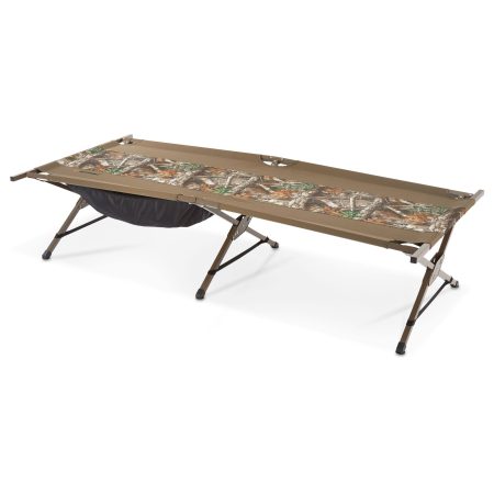 Yukon Gear Camouflage Folding Portable Camping Cot Bed w/ Carry Bag, Supports 300 Lbs