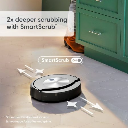 iRobot Roomba J7 Combo + Remote Controlled Compact Self Emptying Robot Cordless Vacuum & Mop