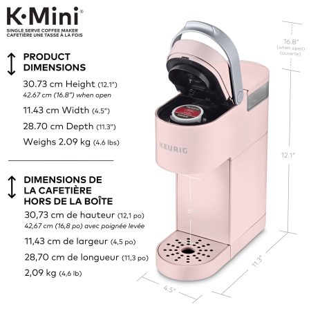 Keurig® K-Mini® Single Serve Coffee Maker, Travel Mug Friendly, Pink, 1-Cup