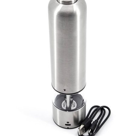 Kamenstein USB Rechargeable Stainless Steel Salt & Pepper Grinder, 8.85-in