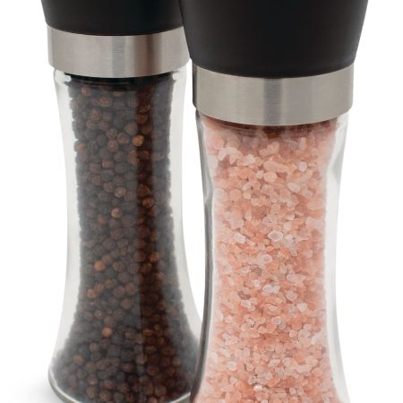 Kamenstein Glass Salt & Pepper Grinder Mill Set, Pre-Filled, 7.5-in, 2-pc