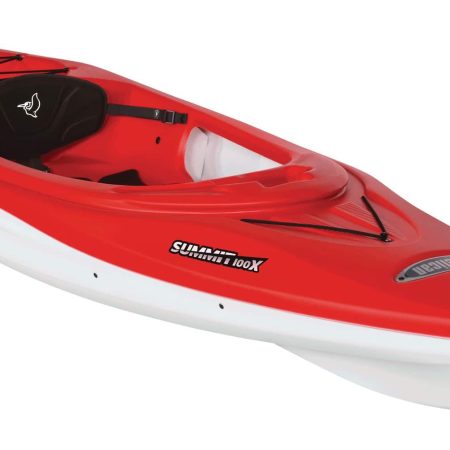 Pelican Summit 100X Sit-in 1-Person Kayak, Fireman Red/White, 10-ft