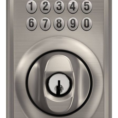 Schlage Camelot Electronic Keypad Deadbolt, Rated AAA Security, Satin Nickel