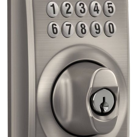 Schlage Camelot Electronic Keypad Deadbolt, Rated AAA Security, Satin Nickel