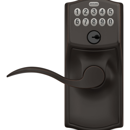 Schlage Camelot Electronic Keypad with Accent Lever, Rated AAA Security, Aged Bronze