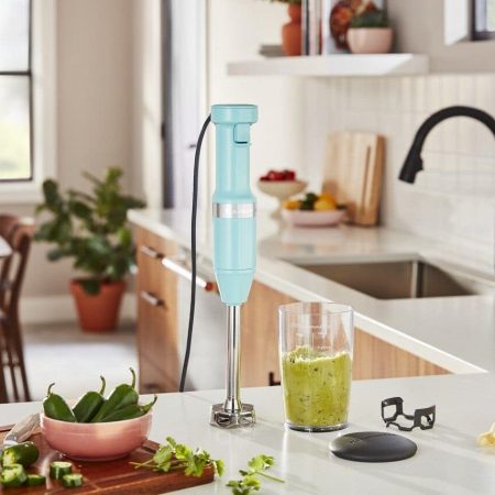 KitchenAid® Variable Speed Corded Hand Blender w/ Blending Jar, Aqua Sky