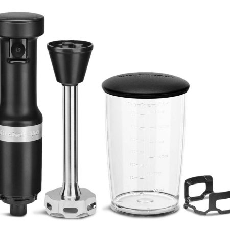 KitchenAid® KHBV53BM Variable Speed Corded Hand Blender with Blending Jar, Black Matte