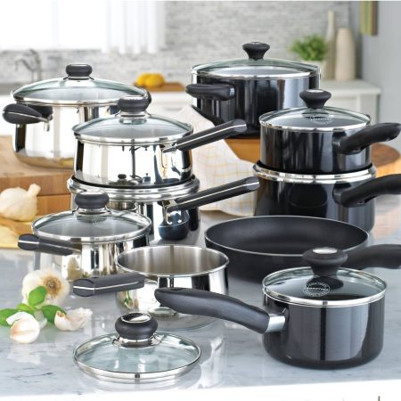 Lagostina Ticino Stainless Steel Cookware Set & Oven Safe, 10-pc