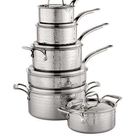 Lagostina Artiste-Clad Hammered Stainless Steel Cookware Set, Oven Safe, 12-pc