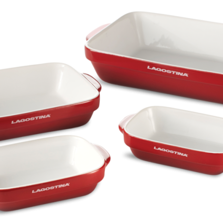 Lagostina Ceramic Bakeware Set, Red, Assorted Sizes, 4-pc