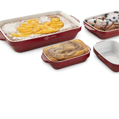 Lagostina Ceramic Bakeware Set, Red, Assorted Sizes, 4-pc